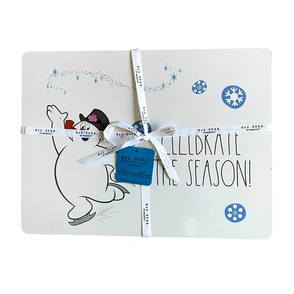 Rae Dunn Frosty The Snowman Cork Backed Placemats Set of 4 Christmas New - Picture 8 of 8
